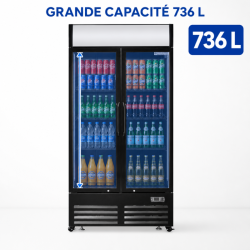 Vitrine para Bebidas 736 L 2 Puertas de Cristal 2-8 °C R290