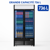 Vitrine para Bebidas 736 L 2 Puertas de Cristal 2-8 °C R290