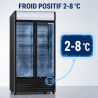 Vitrine para Bebidas 736 L 2 Puertas de Cristal 2-8 °C R290