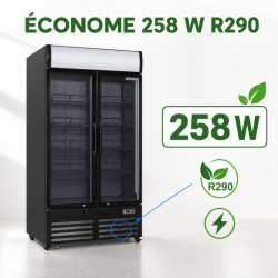 Vitrine para Bebidas 736 L 2 Puertas de Cristal 2-8 °C R290