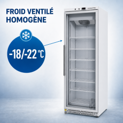 Armoire Congelación 400 L Vidriada Frío Ventilado -18/-22°C