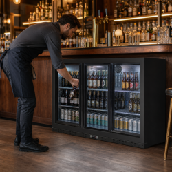 Bar Trasero Refrigerado 320 L 3 Puertas de Vidrio Deslizantes
