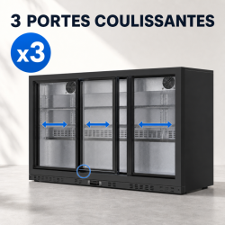Bar Trasero Refrigerado 320 L 3 Puertas de Vidrio Deslizantes