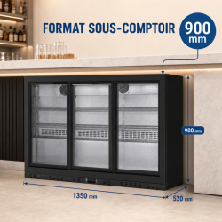 Bar Trasero Refrigerado 320 L 3 Puertas de Vidrio Deslizantes