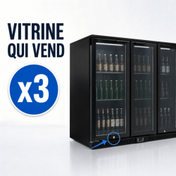 Bar Trasero Refrigerado 328 L 3 Puertas de Vidrio Negro