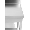 Mesa Inox 1400x700 mm Respaldo y Estante Inferior
