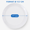 Plato Redondo Melamina Ø 17,7 cm Blanco - Lote de 10