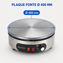 Crêpière Électrique Pro Ø 400 mm 3000 W — Placa de Hierro Fundido