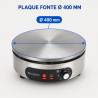 Crêpière Électrique Pro Ø 400 mm 3000 W — Placa de Hierro Fundido