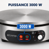 Crêpière Électrique Pro Ø 400 mm 3000 W — Placa de Hierro Fundido