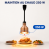 Lampe Chauffante Pro 250 W Ø 175 mm Cuivrée | Dynasteel