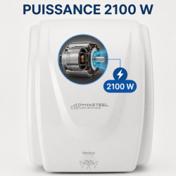 Secador de Manos Profesional 2100 W ABS Blanco — Secado 30 s