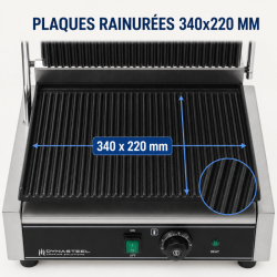 Grill Panini Pro 2200 W Ranurado 340x220 mm Inox