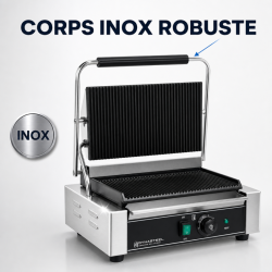 Grill Panini Pro 2200 W Ranurado 340x220 mm Inox