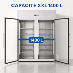 Armario Refrigerado Positivo 1400 L 2 Puertas de Vidrio GN 2/1