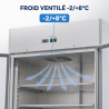 Armario Refrigerado Positivo 1400 L 2 Puertas de Vidrio GN 2/1