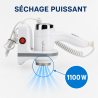 Sèche-Cheveux Mural 1100 W Blanc ABS | Hôtel & CHR