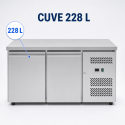 Mesa Refrigerada Positiva 2 Puertas 228 L Ventilada Inox