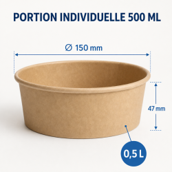 Bol para ensalada Kraft 500 ml Ø 150 mm — Lote de 300