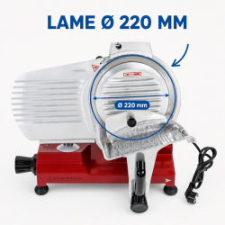 Cortadora de Jamón por Gravedad Ø 220 mm 120 W Roja