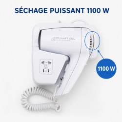 Secador de Pelo de Pared 1100 W Blanco — Hotel & Spa