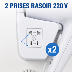 Secador de Pelo de Pared 1100 W Blanco — Hotel & Spa