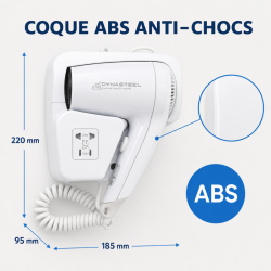 Secador de Pelo de Pared 1100 W Blanco — Hotel & Spa