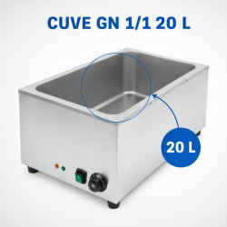 Bain-Marie Profesional GN 1/1 20 L 1200 W Inox