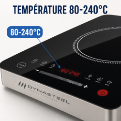 Placa de Inducción Pro 2500 W — 80-240°C, Digital