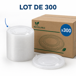 PET lid Ø 165 mm for Salad Bowl 1300 ml - x300
