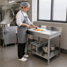 Mesa Inox 1000x600 mm Respaldo y Estante Inferior