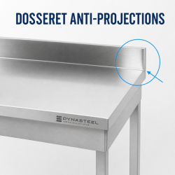 Stainless Steel Table 1000x600 mm Backsplash and Lower Shelf