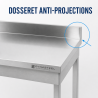 Mesa Inox 1000x600 mm Respaldo y Estante Inferior