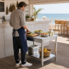 Mesa Inox 800x600 mm con Estante Inferior — Pro