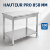 Mesa Inox 800x600 mm con Estante Inferior — Pro