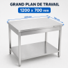 Mesa Inox 1200x700 mm con Estante Inferior — Pro CHR