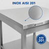 Mesa Inox 1200x700 mm con Estante Inferior — Pro CHR