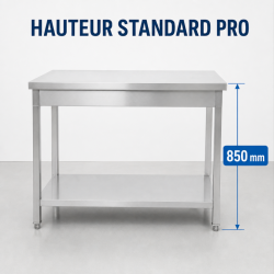 Mesa Inox 1200x700 mm con Estante Inferior — Pro CHR