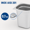 Bac Gastro GN 1/6 Inox Profundidad 200 mm - 3,4 L