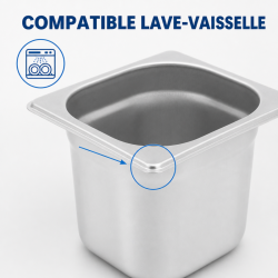 Bac Gastro GN 1/6 Inox Profundidad 200 mm - 3,4 L