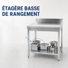 Mesa Inox 1400x700 mm Respaldo y Estante Inferior