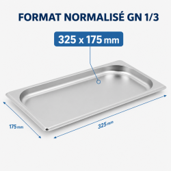 Bac Gastro GN 1/3 Inox 20 mm - Compatible Lavavajillas