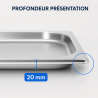 Bac Gastro GN 1/3 Inox 20 mm - Compatible Lavavajillas