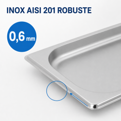 Bac Gastro GN 1/3 Inox 20 mm - Compatible Lavavajillas