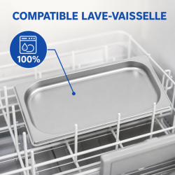 Bac Gastro GN 1/3 Inox 20 mm - Compatible Lavavajillas