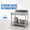 Mesa Inox 1600x700 mm Respaldo y Estante Inferior
