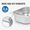 Bac Gastro GN 2/3 Inox 9 L - Profundidad 100 mm