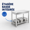 Mesa de Inox 1600 x 600 mm con Estante Inferior — AISI 201