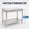 Mesa de Inox 1600 x 600 mm con Estante Inferior — AISI 201