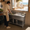 Plonge Inox 1 Bac Escurridor Derecho - L 1000 x P 600 mm